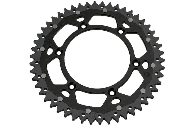 Piñón aluminio / acero 520 Moose Racing Beta RR 49 dientes negro