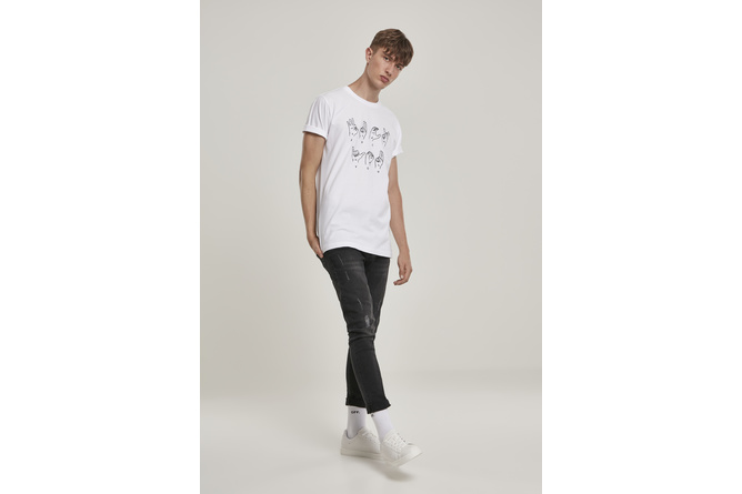 T-shirt FU Sign Language bianco