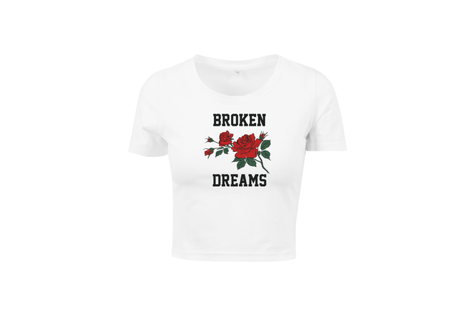 T-shirt Broken Dreams Cropped donna bianco