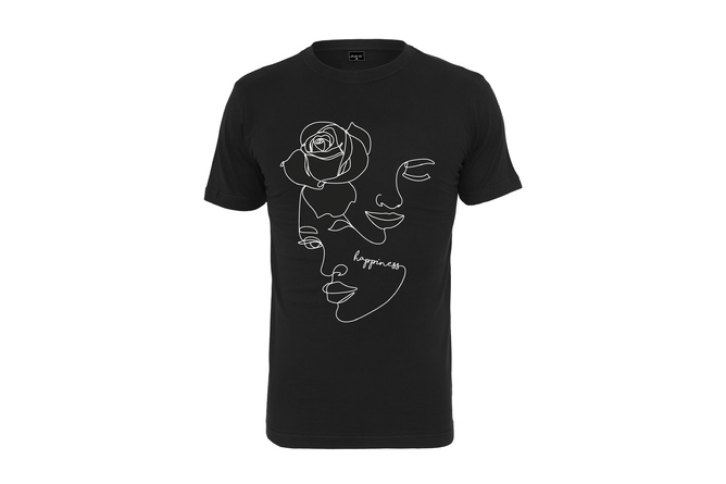 T-Shirt One Line Rose Ladies black
