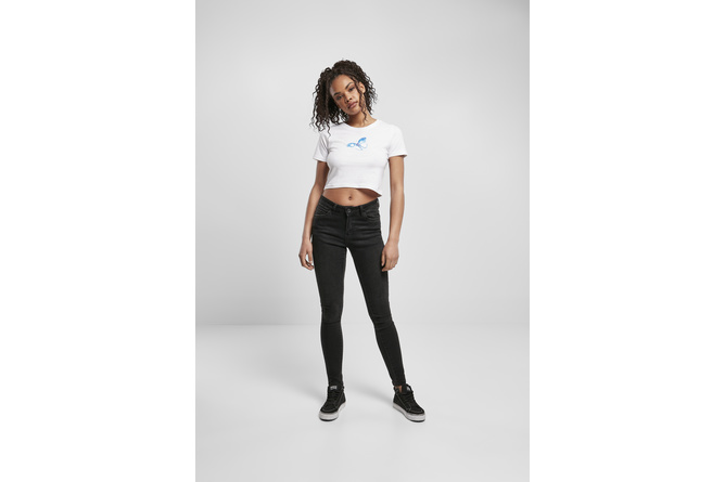 T-shirt Butterfly Cropped donna bianco
