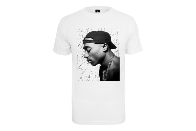 Camiseta Tupac Cracked Backround Blanco