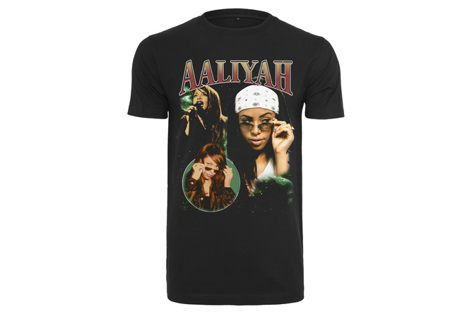 T-Shirt Aaliyah Retro schwarz