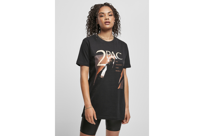 T-shirt Tupac Me Against The World Cover donna nero