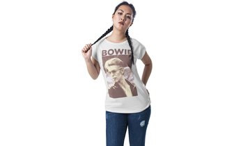 T-Shirt David Bowie Damen weiß