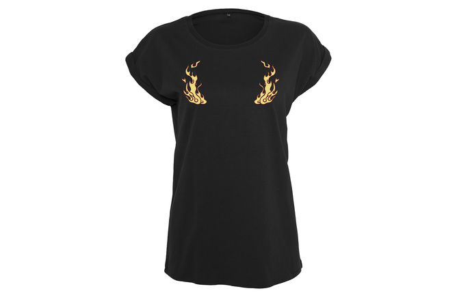 T-shirt Flames donna nero