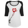 T-Shirt Pistol Heart Raglan Ladies white/black
