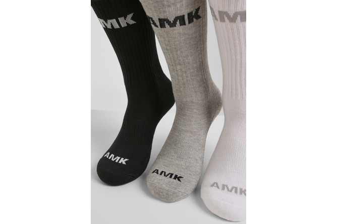 Socken AMK 3-Pack schwarz/grau/weiß