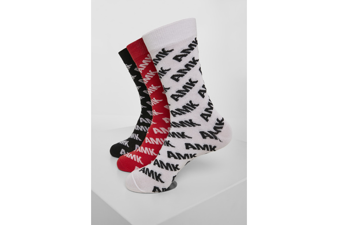 Socken AMK Allover 3-Pack schwarz/grau/weiß