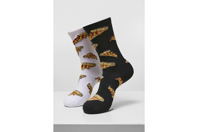Calcetines Pizza Slices 2-Pack negro/blanco
