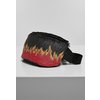 Hip Bag Flame Print Leather Imitation schwarz/rot