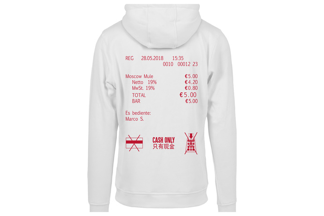 Hoodie Cash Only white
