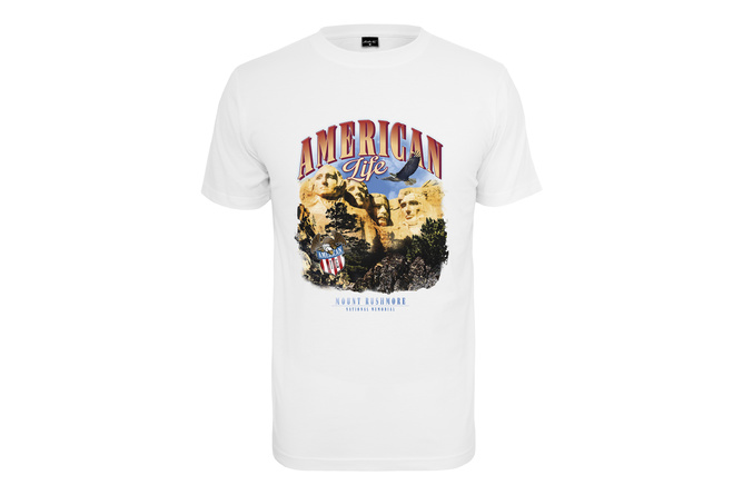 T-shirt American Life Mount Roushmore blanc