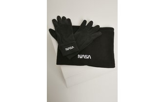 Fleece Set NASA Halswärmer + Handschuhe schwarz
