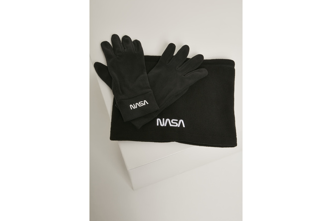 Fleece Set NASA Halswärmer + Handschuhe schwarz