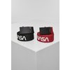 Belt 2-pack NASA extra long black/red