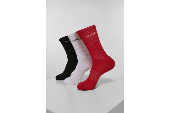 Socken SKRRT. 3-Pack rot/weiß/schwarz