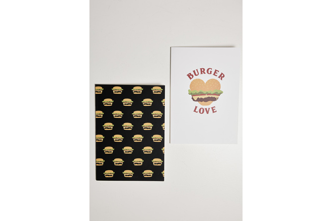 Notizheft Burger Love 2-Pack weiß/multicolor