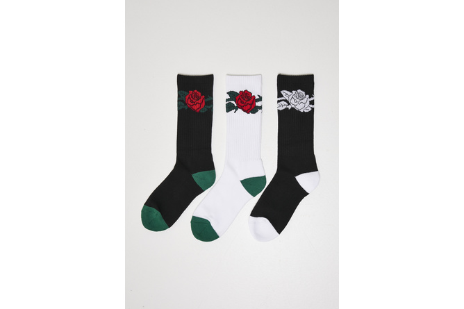 Socks Single Rose 3 - Pack black/white