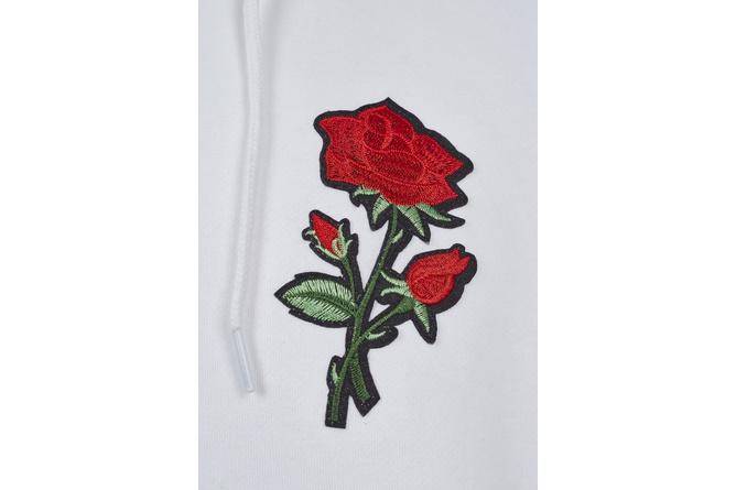 Hoodie Embroidered Rose weiß