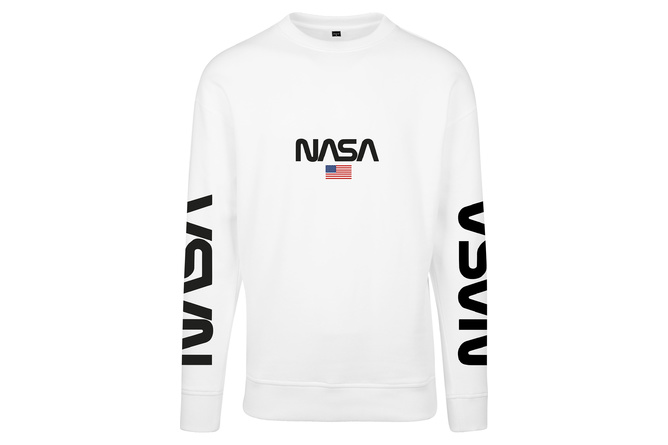 Pull col rond NASA blanc