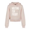 Hoodie Cropped Waiting For Friday Kids pink