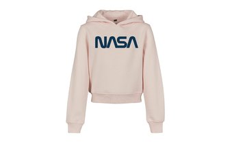 Hoodie Cropped NASA Kids pink