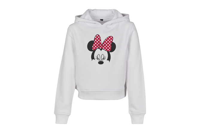 Sudadera con capucha Cropped Minnie Mouse Bow Kids blanca