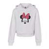 Hoodie Cropped Minnie Mouse Bow Kids white