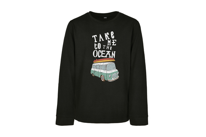 Camiseta Manga Larga Cuello Redondo Take Me To The Ocean Infantil Negro