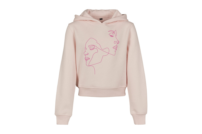 Hoody Cropped One Line bambini pink