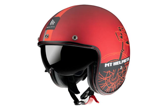 Jet / Open Face Helmet MT Le Mans 2 SV Cafe Racer red matte