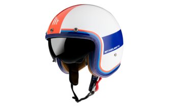 Jethelm MT Le Mans 2 SV Tant weiß / rot / blau glänzend