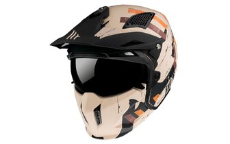 Trial Helm MT Streetfighter SV Skull weiß / Orange matt
