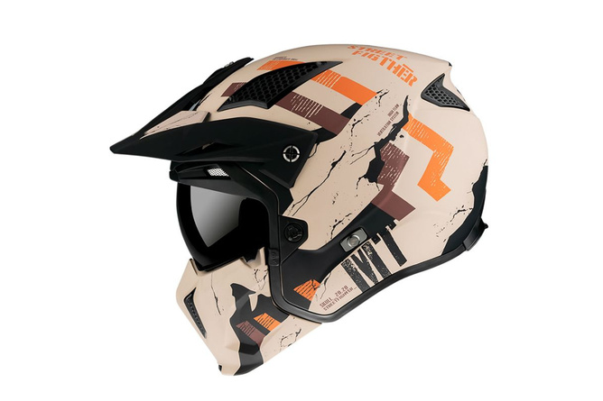 Trials Helmet MT Streetfighter SV Skull white / Orange matte