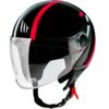 MT Helmets Jethelm Street Schwarz Rot Ratschenverschluss