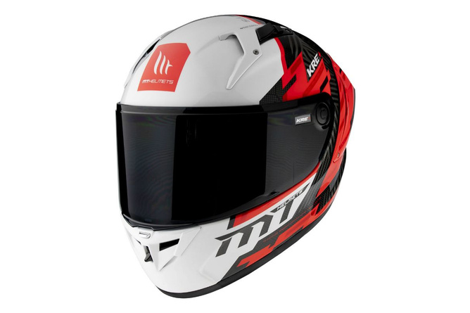 Casco integrale MT Helmets KRE+ Carbon Brush A5 rosso