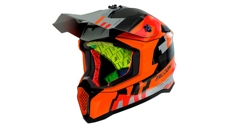 mt axxis falcon helmet black & orange CKX Mission Free-Face Cascade strives to outperform yesterday by redefining the performance of tomorrow Mx 96 Splinter Helmet Black/Orange