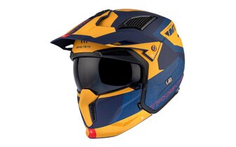 Casco modulare MT Helmets Streetfighter SV S Totem blu / giallo