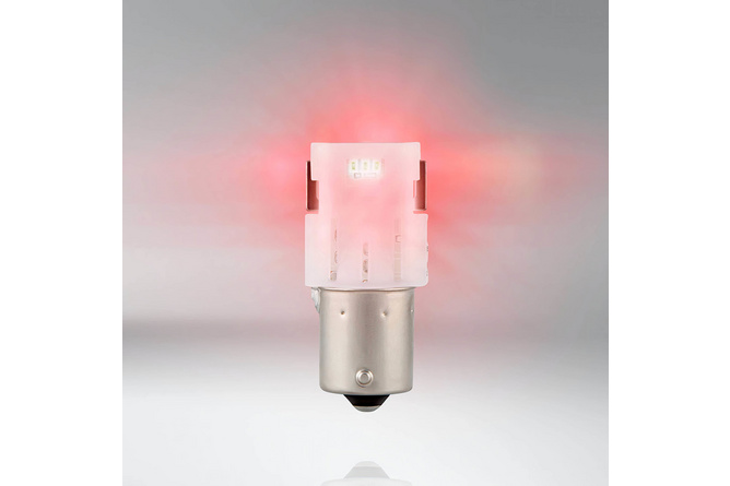 Lampadina LED P21W 12V - 1,3W BA15S Osram LEDriving rosso (X2)