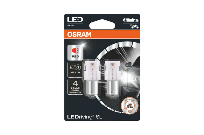 Birne LED P21W 12V - 1,3W BA15S Osram LEDriving rot (X2) kaufen