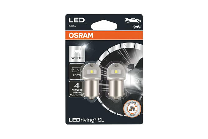 Lampadina LED R10W 12V - 1,2W BA15S Osram LEDriving bianco 6000K (X2)