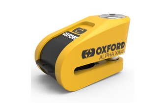 Bremsscheibenschloss mit Alarm Alpha XA14 Oxford 14mm Edelstahl gelb