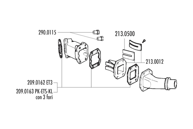 Polini Intake Kit d=16-18mm Piaggio APE 50cc