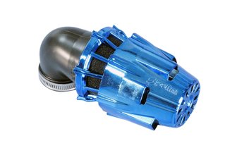 Filtre à air Polini Air Box d.46mm coudé 90° Bleu