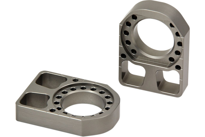 Chain Tensioners / Axle Blocks Pro Circuit silver KXF 250 / 450 after 2016