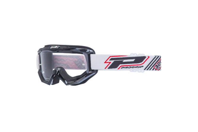 Gafas Motocross ProGrip 3201 Vidrio Transparente / Color Negro
