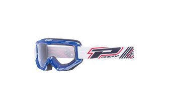 Gafas Motocross ProGrip 3201 Vidrio Transparente / Color Azul