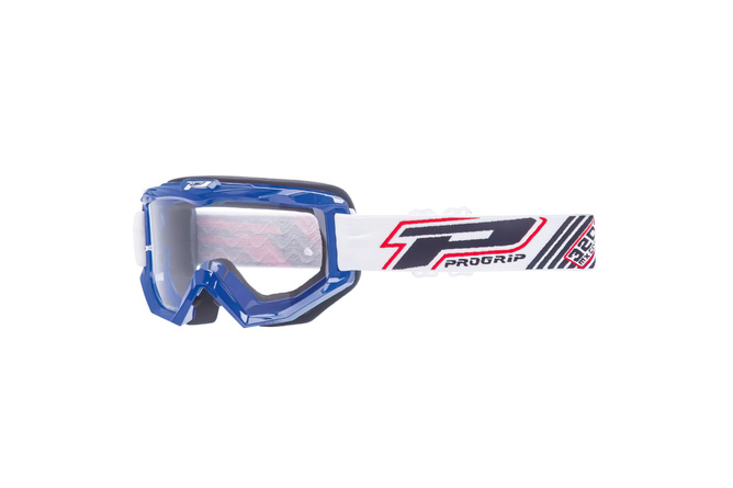 Gafas Motocross ProGrip 3201 Vidrio Transparente / Color Azul