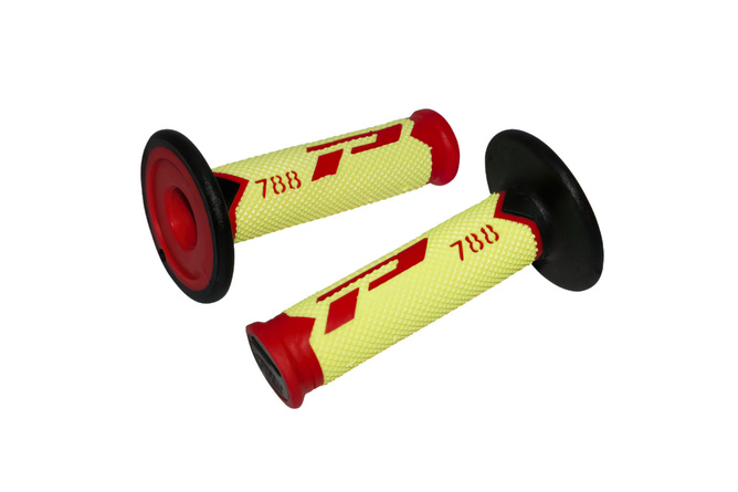 Poignées ProGrip 788 triple densité rouge / jaune fluo / noir